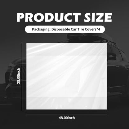 4PCS Extra-Large 48×28 Inch Tire Bags for Storage,Disposable Tire Covers for Cars for Tires Storage & Protection,Waterproof Dustproof Tires Storages Bags Car Accessories