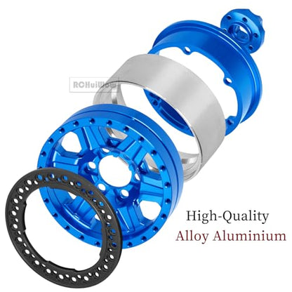 1.9 Beadlock rc Tires Wheels for 1/10 TRX4 TRX6 SCX10 90046 AX103007 Gen8 Gen7 D90 VS4-10 MST CFX RC Crawler,1.9 Wheels and Tires Alloy Aluminium Rims w/Rubber Tyres,Navy Blue - color: Navyblue(4pcs)