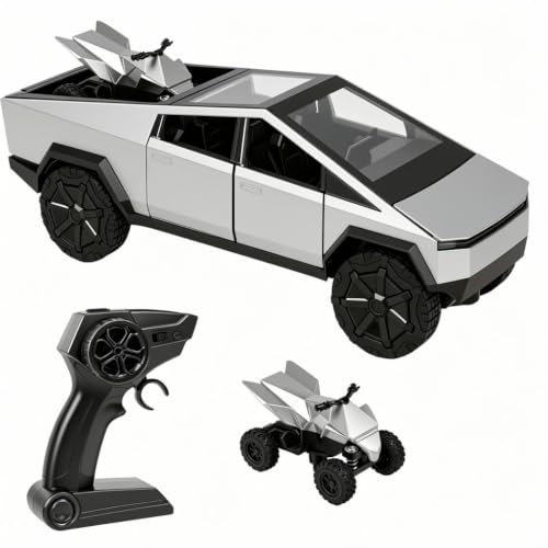 Alloy Remote Control Car 1:24 Scale 2.4GHz All Terrain with Lights & Sounds Toy for Kids (Rc Truck) (graw) - color: Gray