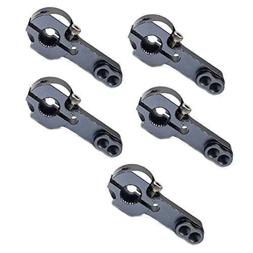 DEVMO 5PCS 25T Aluminum Servo Horns M3 Threads Metal Steering Arm for RC Car Truck Buggy Airplane,Gray