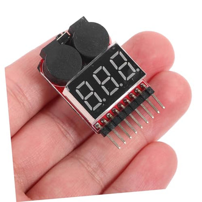 HOMSFOU 2pcs Lipo Battery Voltage Tester Low Voltage Alarm and Compact Design for Rc Hobbyist Monitoring and Safety