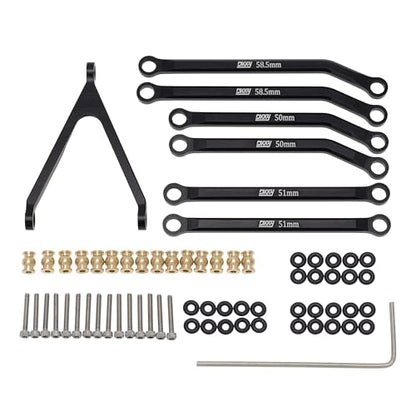 DKKY CNC Aluminum High Clearance for 1/24 RC Crawler Axial SCX24 AXI00001 C10 AXI00002 Jeep JLU Ford Bronco AXI00006 Upgrades (Black) - color: Black