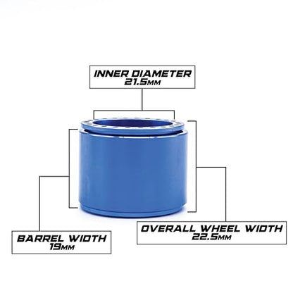 1UP Wheels 1.0" Island Ultra Wide Premium Wheels | Blue | for Axial SCX24, AX24, Traxxas TRX4-M, Redcat Ascent-18, FMS FCX18, 7mm Hex Vehicles - Aluminum Beadlock Wheels - color: Blue