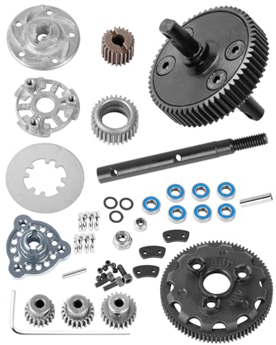 48P 86T Spur Gear&Slipper Clutch&Transmission Gear&Slipper Rebuild Kit&Pressure Plate Upgrades Part for 1/10 Slash 2WD(VXL),Rustler/Stampede/Bandit 2WD(VXL) Hops up,Titanium - color: Titanium(Upgrades Part)