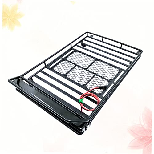 Simulation Climbing Car Luggage Rack Light Car Roof Luggage Carrier Rack Storage Shelf for Rc Crawler - size: 24.80X14.10X2.30CM