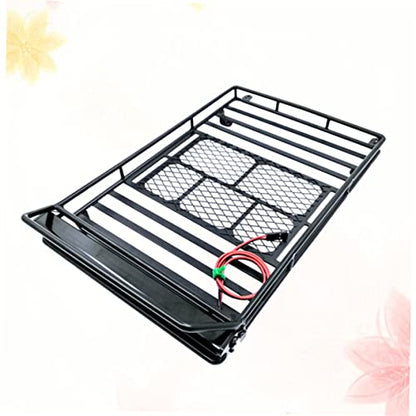 Car Roof Luggage Bracket Led Light for Rc Crawler Storage Rack for Simulation Accessories Lightweight and Easy to Install - size: 24.80X14.10X2.30CM