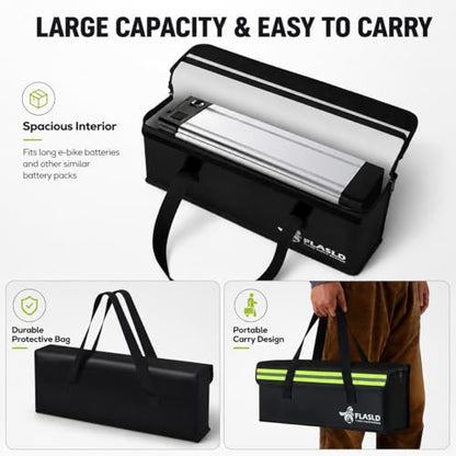 FLASLD 2-Pack E-Bike Battery Bag Fireproof Safe Charging Bag Explosionproof Lipo Battery Bag Large Capatity for Storage Charging (16 x 4.3 x 5in) - color: 16 x 4.3 x 5inch - 2 Pack