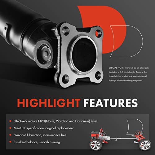 A-Premium Rear Drive Shaft Driveshaft Assembly Compatible with Ford | for F-250 Super Duty, F-350 Super Duty[4R100 Automatic], 1999 2000 2001 2002, [4WD Auto Trans 137.0" Wheelbase], 5.4L