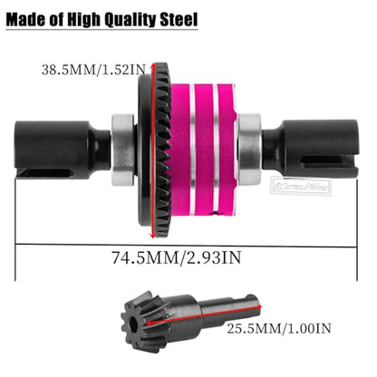 RC F/R Gearbox Case Diff 43t &10t Input Gear Upgrades for 1/8 Kraton/Outcast/Talion 6S BLX EXB,Notorious 6S BLX,1/7 Mojave 6S BLX EXB,BigRock/Fireteam 6S BLX,Pink - color: Pink(1set)