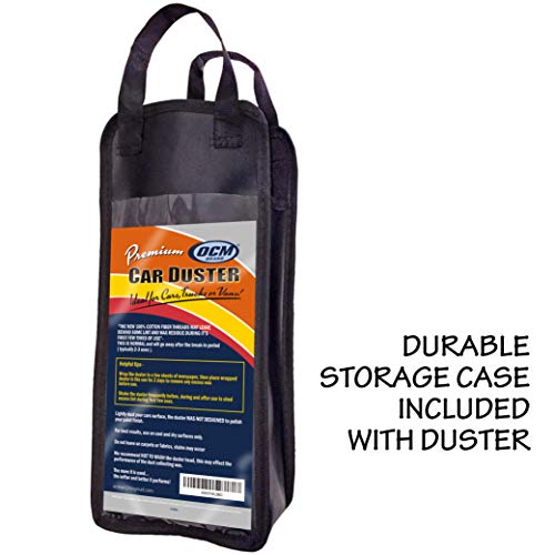 Premium Extra Large Car Duster with Durable Solid Wood Handle Includes Storage Cover - Professional Detailers Top Choice