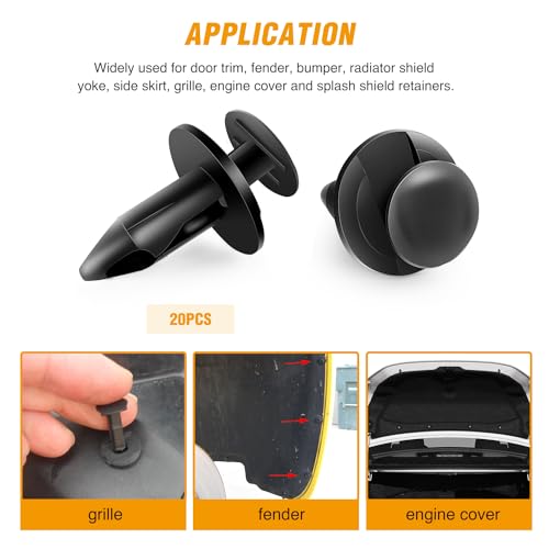 GOOACC 121Pcs Automotive Bumper Retainer Clips with Fastener Remover Compatible with Jeep Wrangler Chrysler Dodge Ram Nylon Rivets 6506007AA 6502625 6503598 - color: 120Pcs Clips + Remover
