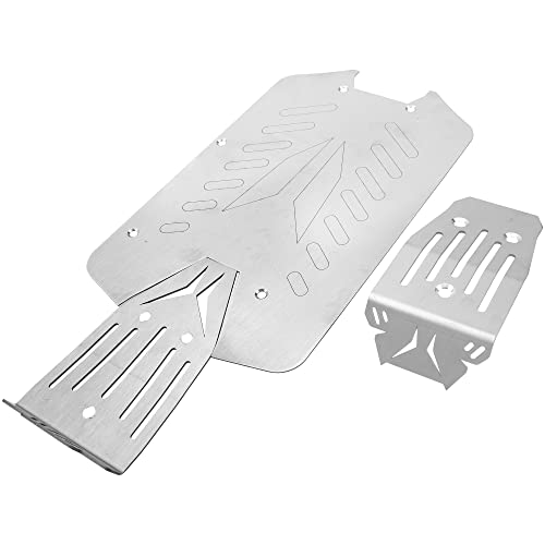 ShareGoo Stainless Steel RC Skid Plate,RC Chassis Armor Guard Plate Upgrade Parts Compatible with Arrma 1/10 Vorteks 4x4 Big Rock 3S RC Car