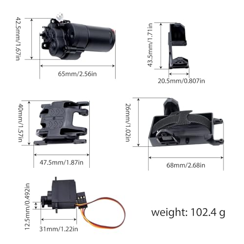 Rc Upgrade Spare Parts for TRX4M for Bronco for Defender for JJRC C8809 C8801 1/18 2-Speed Gearbox Assembly Transmission Motor Set with Servo RC Crawler(Gearbox with Servo) - size: Gearbox With Servo