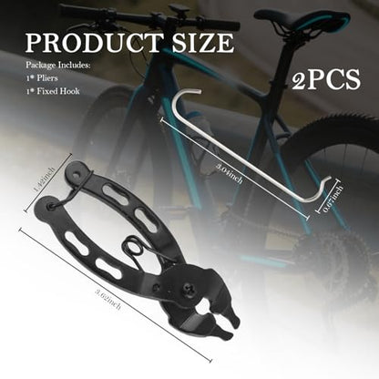 Bike Chain Tool,2-in-1 Two-Way Arc Snap Design Bicycle Chain Tool for Quick Dismantling & Installing,Multi-Function Master Link Pliers with Return Spring Fit for 6-12 Speed Chains