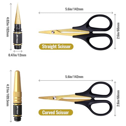 RC Body Reamer 0-14mm Hole Puncher Curved & Straight Scissors RC Car Tools Lexan Body Mounting Combo Set (3-Pack)