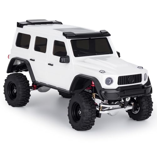 Hard Body Shell for Axial SCX30 1/30 RC Crawler ABS Plastic Body Cover with Light Bucket & Spare Tire Mount Direct Fit Replacement DIY Upgrade (White) - color: White