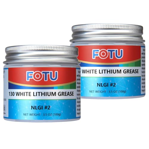FOTU 130 White Lithium Grease - High Performance Lubricant for All Your Mechanical Needs - 100% Pure & Long - Lasting - Ideal for Bearings, Chains, Garage Door Hinges, Windows Tracks (3.5 Oz, 2-Pack) - color: 2-Pack