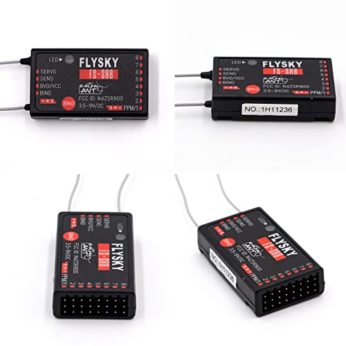 Flysky FS-SR8 Receiver, 2.4GHz 8 Channel Remote Control Receiver Compatible with Flysky FS-ST8 RC Transmitter for RC Cars, Boats and Helicopters (FS-SR8 Receiver) - style: FS-SR8 Receiver