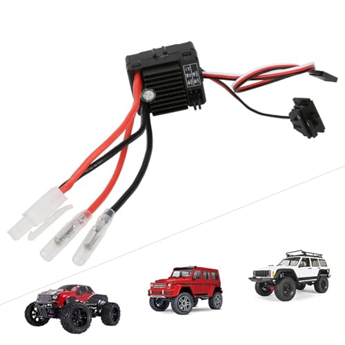 60A Brushed ESC, 2-3S Water Proof Electric Speed Controller with 6V/3A BEC 320A Burst Current for 1/10 RC Car Truck Crawler