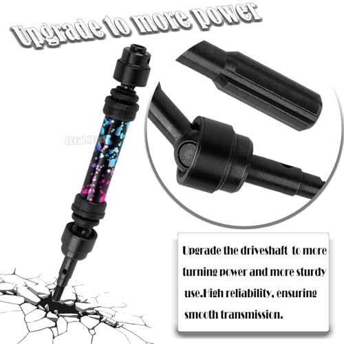 Drive Shaft Axles Upgrades Part for 1/10 4WD Slash/Rustler/Stampede/Jat0 4X4(BL-2s)(VXL),F0rd F15O,RC Front & Rear Steel DriveShaft CVD w/Hex Hops Up,#9051#9052,Colour - color: Colour - (4pcs Driveshafts)