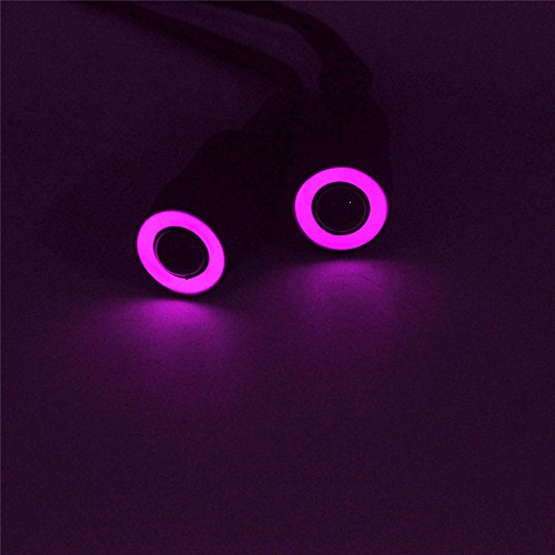 QUE-T 2Leds Angel Eyes & Demon Eyes LED Headlight Back Light for 1/10 RC Model Crawler Cars (Purple + Yellow, 13MM) - color: Purple + Yellow, size: 13MM