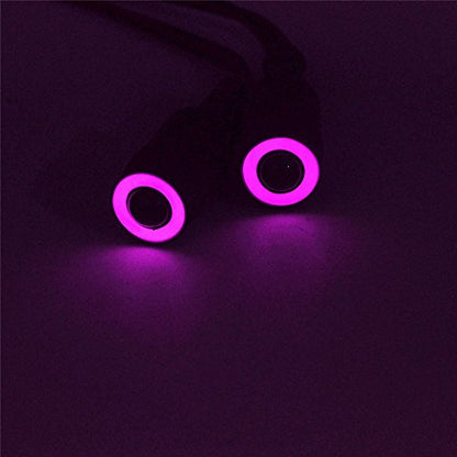 QUE-T 2Leds Angel Eyes & Demon Eyes LED Headlight Back Light for 1/10 RC Model Crawler Cars (Purple + Yellow, 13MM) - color: Purple + Yellow, size: 13MM