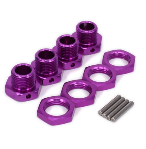 Aluminum 17mm Hex Wheel Nuts Adapter for Arrma 6s BLX Infraction Limitless Mojave Typhon hopups Upgrade Parts 4 pcs/Set(Purple) - color: Purple