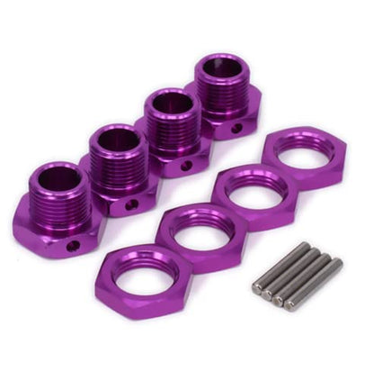 Aluminum 17mm Hex Wheel Nuts Adapter for Arrma 6s BLX Infraction Limitless Mojave Typhon hopups Upgrade Parts 4 pcs/Set(Purple) - color: Purple