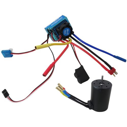 Upgraded 3650 3900KV Brushless Motor with 120A ESC Combo for 1/10 1/8 RC Car Truck
