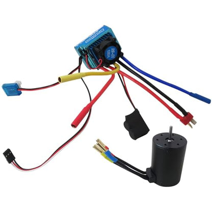Upgraded 3650 3900KV Brushless Motor with 120A ESC Combo for 1/10 1/8 RC Car Truck