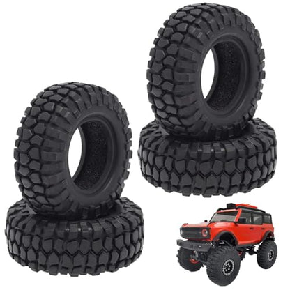 1.0 Tires Rc Crawler Tires, 4Pcs 1/24 Rc Crawler, 48mm Upgrade Sturdy Mini 1.0 Replacement for Climbing Model Car