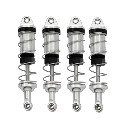 RC Cars Spare Parts for SCY 16101 16102 16103 for MJX H16 16207 for MN for MN128 MN86 MN86KS 1/16 1/12 1 Set Metal Shock Absorber RC Car Upgrade(Silver) - color: Silver