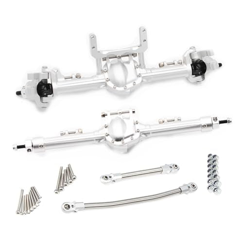 Aluminum Front & Rear Axles CNC Complete Axle Set for 1/10 RC Crawler Car Axial SCX10 II RGT 86100 Redcat GEN8 Element Enduro CC01 (Silver Front Rear Axle) - color: Silver Front Rear Axle