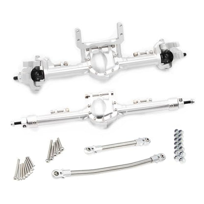 Aluminum Front & Rear Axles CNC Complete Axle Set for 1/10 RC Crawler Car Axial SCX10 II RGT 86100 Redcat GEN8 Element Enduro CC01 (Silver Front Rear Axle) - color: Silver Front Rear Axle