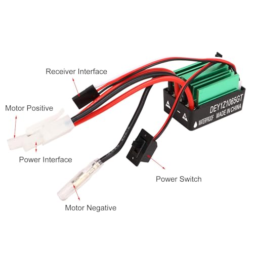 13T Brushed Motor ESC Combo, 540 Brushed Motor with 65A Brushed ESC Electric Motor for RC Truck Crawler Car 90046, D90, HSP, HPI Brushed RC Motor Shaft Motor RC Car Truck Update Parts