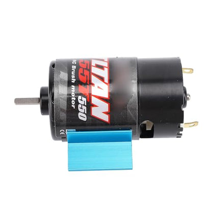 Alomejor 550 RC Car Motor, Brushed Motor with Cooling Fan and Heat Sink for Axial SCX10 HPI JL 90046 Slash 1:10 RC Crawler (55T) - size: 55T