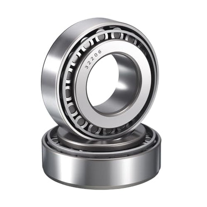 2 Pack 32206 Tapered Roller Bearing Cone and Cup Set | 30mm Bore 62mm OD 21.5mm Cup Width, Chrome Steel Taper Bearings Set, ABEC-3 - size: 32206