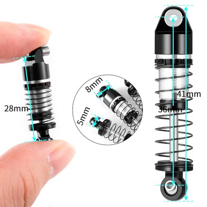 RCLIONS Aluminum 36mm Oil Shock Absorber for AXIAL SCX24 1/24 RC Crawler | SCX24 Deadbolt JLU C10 Gladiator Basecamp Upgrade Parts - size: 36mm