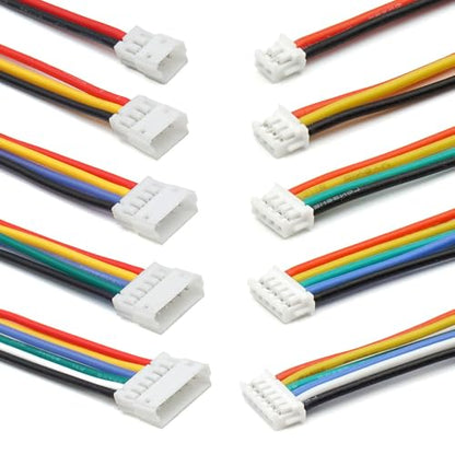 ZH 1.5MM Male Female Connectors and 28AWG Pre-Crimped Silicone Cables kit, ZH1.5 Connector Socket 2/3/4/5/6 Pin Housing JST Adapter Cable Connector with Length of 160mm (6.3inch) Wire Cable