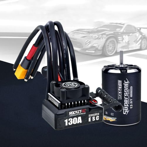 Surpass Supersonic Sensored 540 13.5T Motor 130A Brushless ESC Combo for 1/10 RC Car