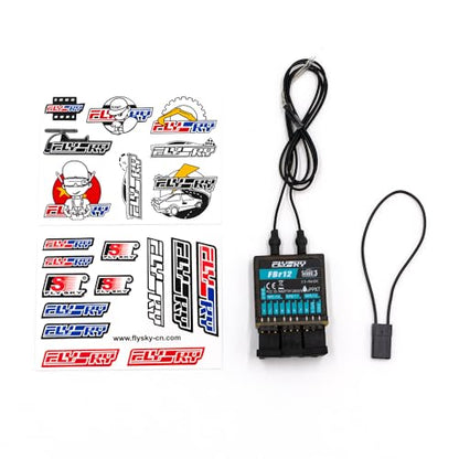 Flysky FBr12 2.4GHz AFHDS3 Waterproof PPX7 External Dual Antenna Receiver | With Transfer Back Function Marine For Transmitters PL18 NB4 NB4 Lite RC Car Boat