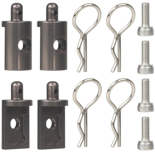 4Pcs Aluminum Body Mounts Body Shell Posts for 1/12 Scale Tamiya CW-01 Chassis Lunch Box Midnight Pumpkin Upgrades Parts (Titanium) - color: Titanium