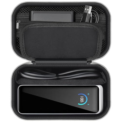 Power Bank Case for Anker Prime 26250/27650/25000/20100mAh/737,Black | Hard Fabric Shell, Splash-proof; Velcro Adjustable Divider + Mesh Zip Pocket,Handle,for Travel, Commute, Outdoor,Box Only - style: For Power Bank Only