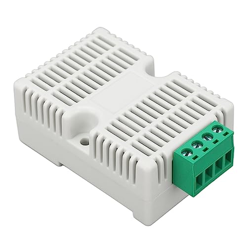 RS485 Temperature Humidity Transmitter, DIN Rail Sensor Module with Digital Chip Industrial Monitoring for PLC Cabinet Server Room ABS DC12V 1 Pack