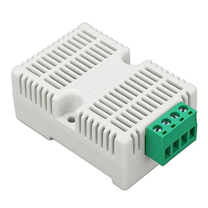 RS485 Temperature Humidity Transmitter, DIN Rail Sensor Module with Digital Chip Industrial Monitoring for PLC Cabinet Server Room ABS DC12V 1 Pack