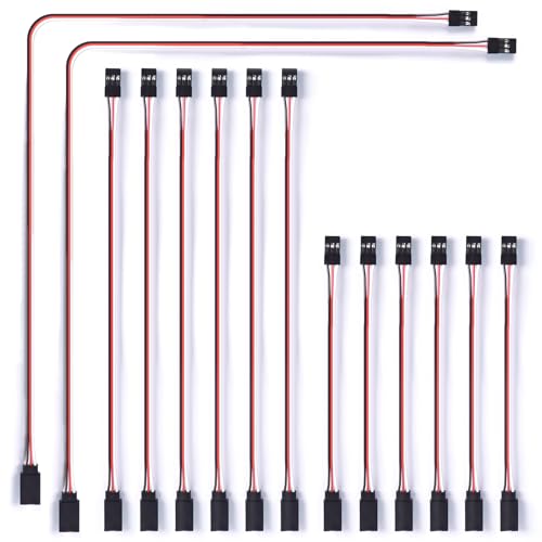 14PCS JR Style Servo Extension Cable, 1 JR Male to 1 Female JR Y Harness, 50cm/60cm/100cm Male to Female Servo Extension for RC Car ect. (50cm*6pcs, 60 * 6pcs, 100cm*2pcs, Total 14pcs) - size: 50/60cm 6pcs & 100cm 2pcs(1 JR Male to 1 Female)