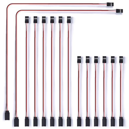 14PCS JR Style Servo Extension Cable, 1 JR Male to 1 Female JR Y Harness, 50cm/60cm/100cm Male to Female Servo Extension for RC Car ect. (50cm*6pcs, 60 * 6pcs, 100cm*2pcs, Total 14pcs) - size: 50/60cm 6pcs & 100cm 2pcs(1 JR Male to 1 Female)
