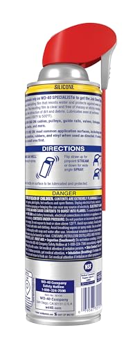 WD-40 Specialist® Silicone, Dry Silicone Lubricant for Window Tracks, Cables, Pulleys, Superior Lubrication for Equipment, Moving Parts, Industrial Applications, Bigger Can, 13.3 OZ [6-Pack] - size: 6-pack, style: 13.3 Oz