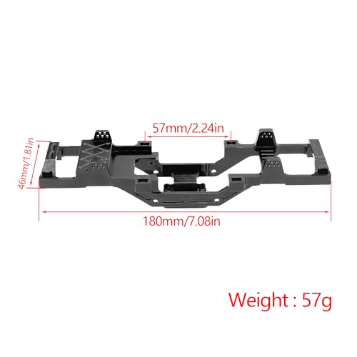 Full Metal Chassis Frame for FMS 1/24 Power Wagon FCX24 RC Crawler Car Model Upgrade Part (Black) - color: Black