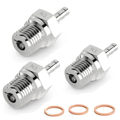3PCS RC Glow Plugs No.3 N3 Hot 70117 Nitro Engine Parts Replace OS 8 for Losi HPI Redcat HSP Himoto 1/8 1/10 RC Car Truck Buggy（Silver